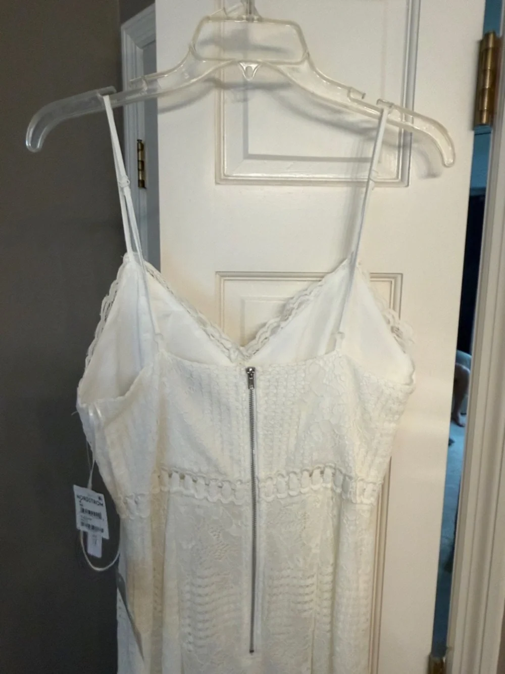 Chelsea28 White Lace Spaghetti-Strap Midi Dress - Picture 7 of 11